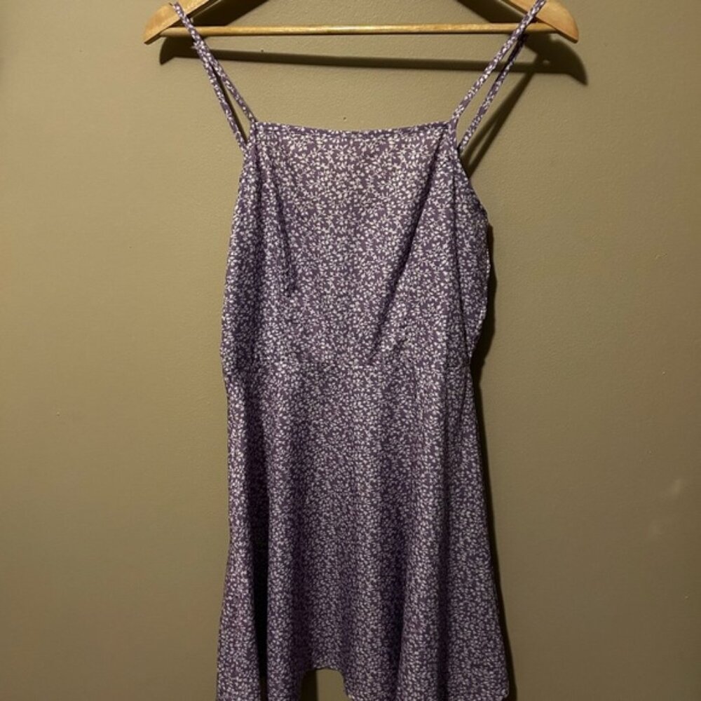 SHEIN A-Line Purple Floral Mini A-Line Summer Dress Size S